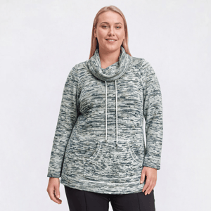 Plus Size Preswick & Moore(R) Space Dye Drawstring Sweater